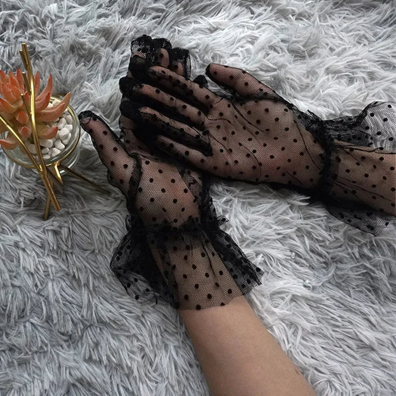 TEEK - Dot Mesh Tulle Gloves GLOVES theteekdotcom A  