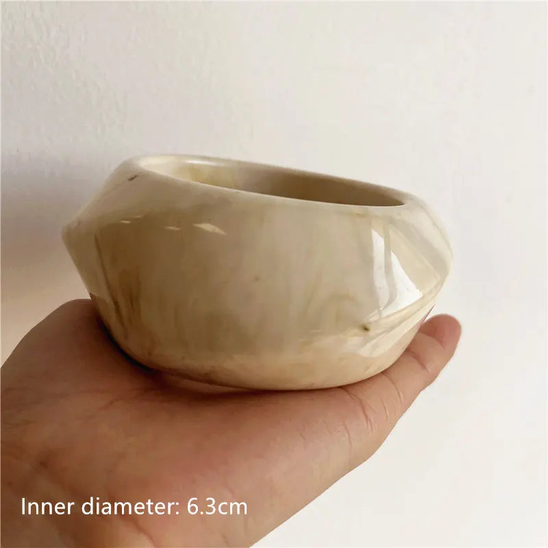 TEEK - Golden Beige Geometric Thick Oversized Bangles JEWELRY theteekdotcom L