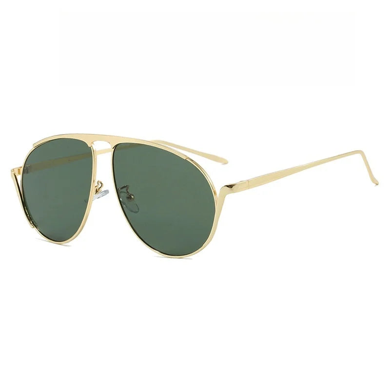 TEEK - Round Overisized Pivotal Sunglasses EYEGLASSES theteekdotcom Gold Green