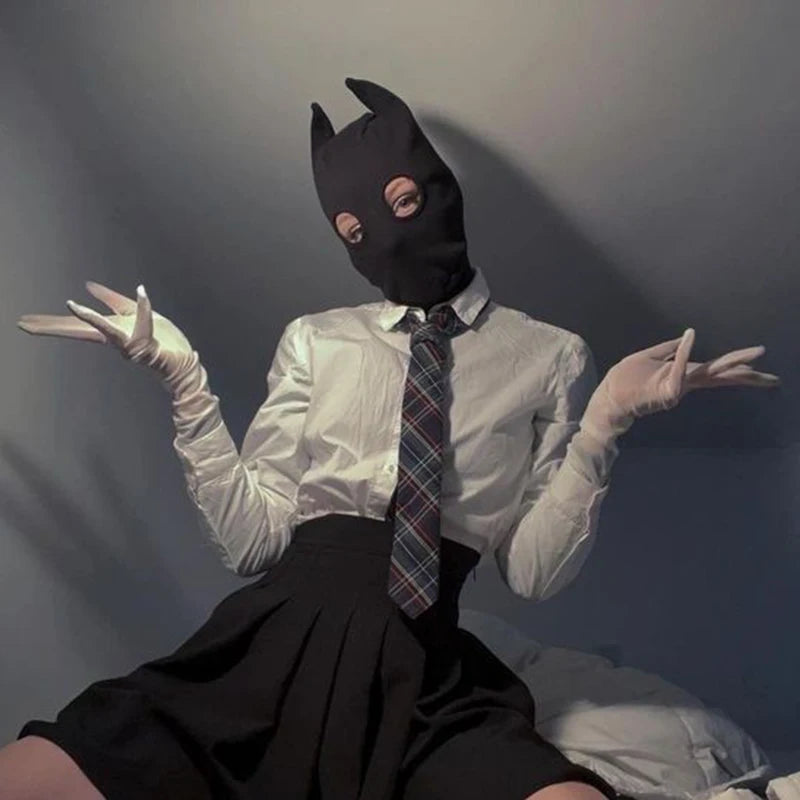 TEEK - Black Horned Masked Hat COSTUME theteekdotcom