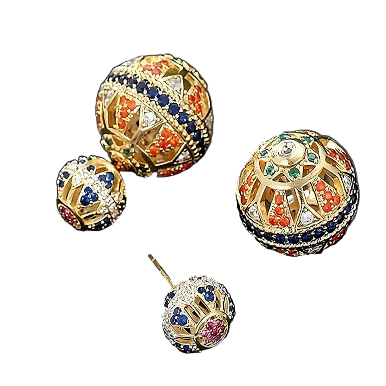 TEEK - Vintage Ball Cubic Zirconia Earrings JEWELRY theteekdotcom