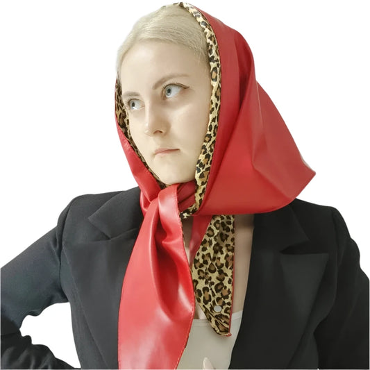 TEEK - Triangle Leopard Print Lining Double-Sided Head Scarf SCARF theteekdotcom