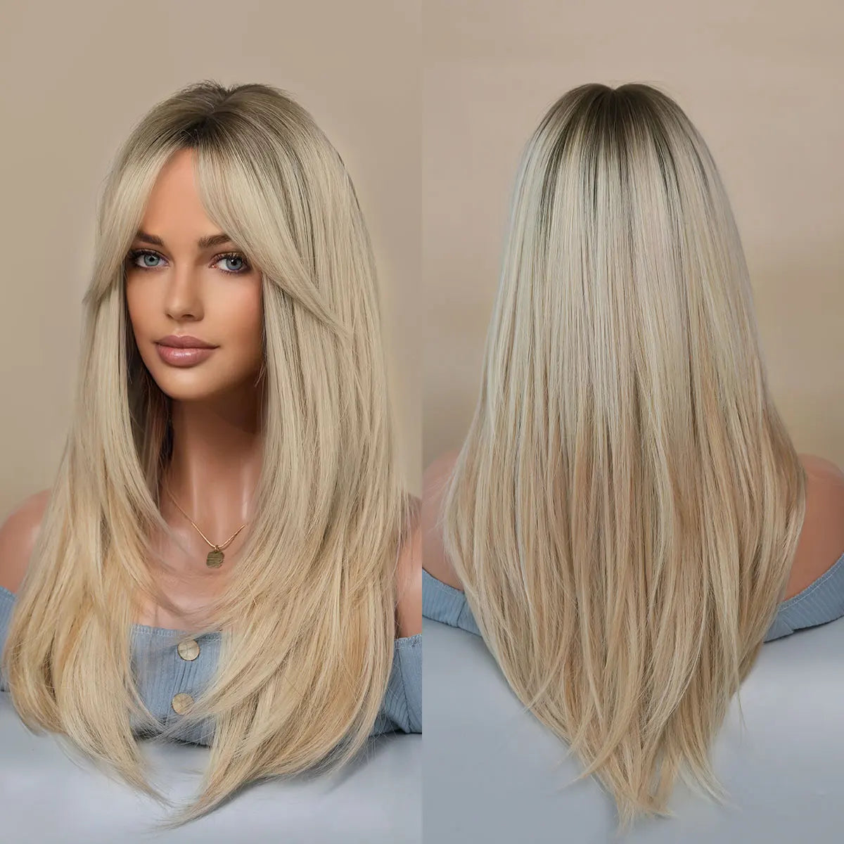 TEEK - Long Looker Layered Heat Resistant Synthetic Wig HAIR theteekdotcom Platinum Blonde  