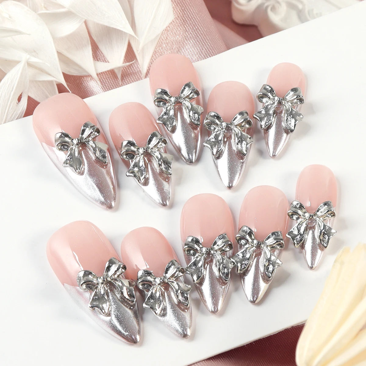 TEEK - 10pcs Pure Handmade 3D Press-On Nails NAIL ART theteekdotcom size-M 8  