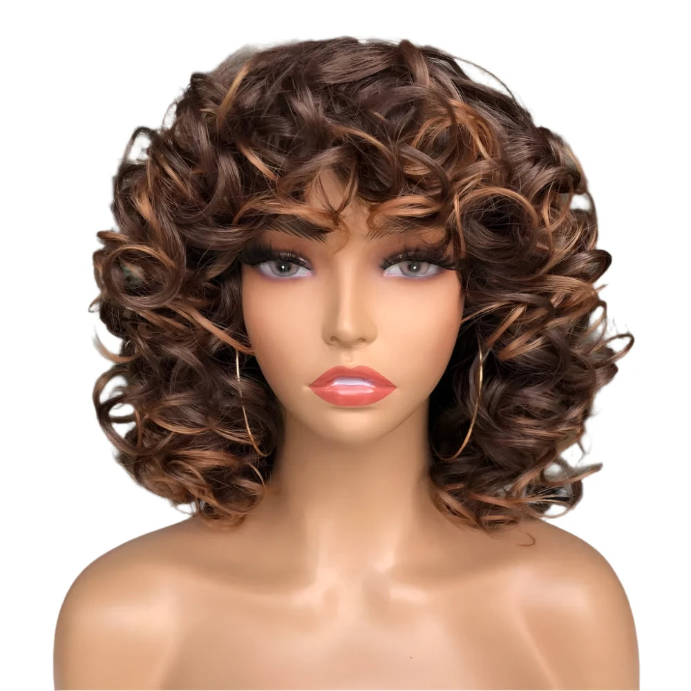 TEEK - Fluffy Short Hair Afro Bangs CurlyWig HAIR theteekdotcom 4-30 14inches 