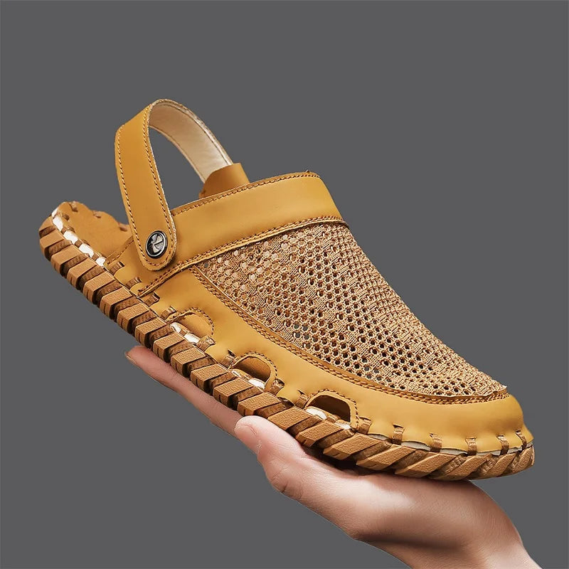 TEEK - Mens Mesh Front Outdoor Leather Sandals SHOES theteekdotcom   