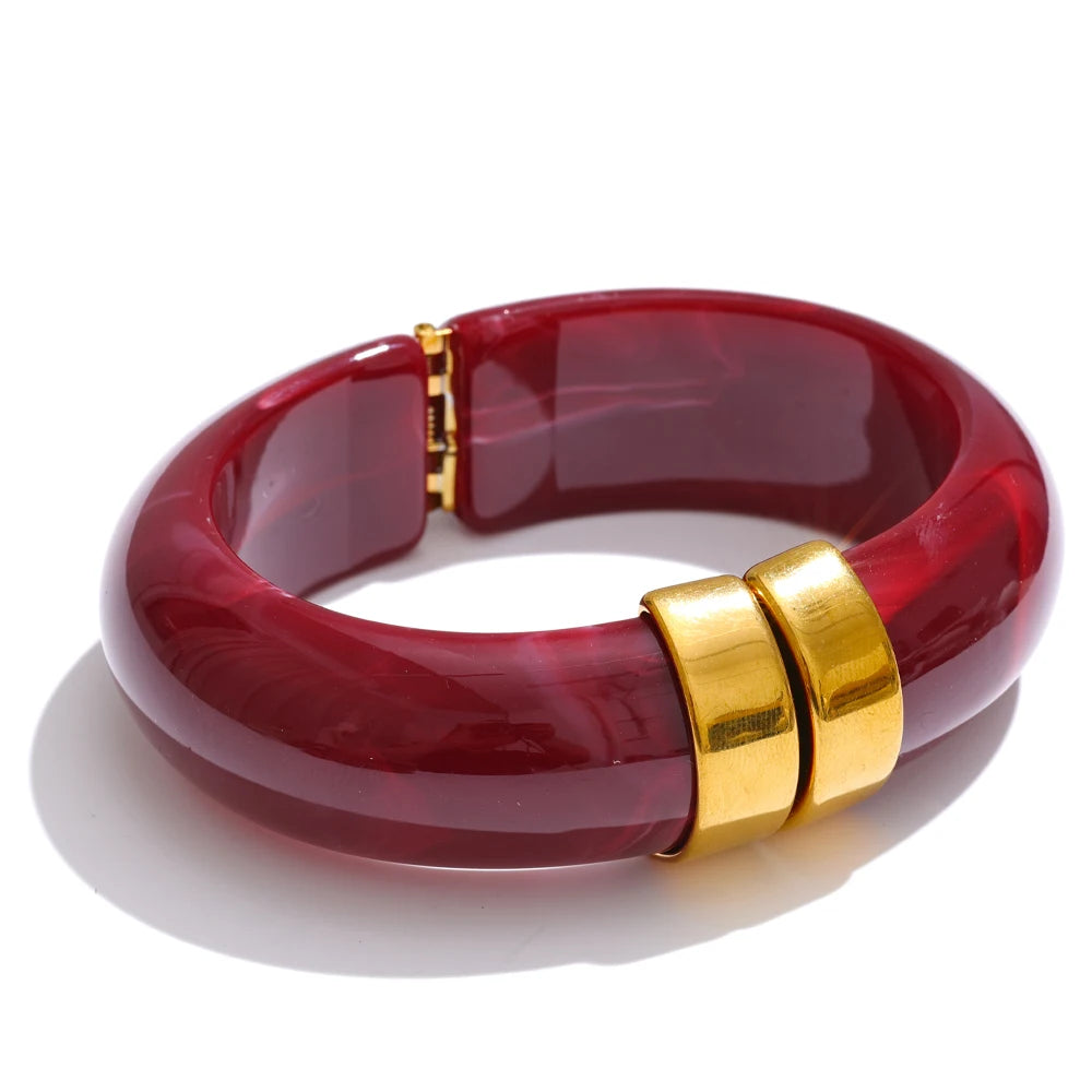 TEEK - Thick Bracelet Bangle JEWELRY theteekdotcom Dark Red