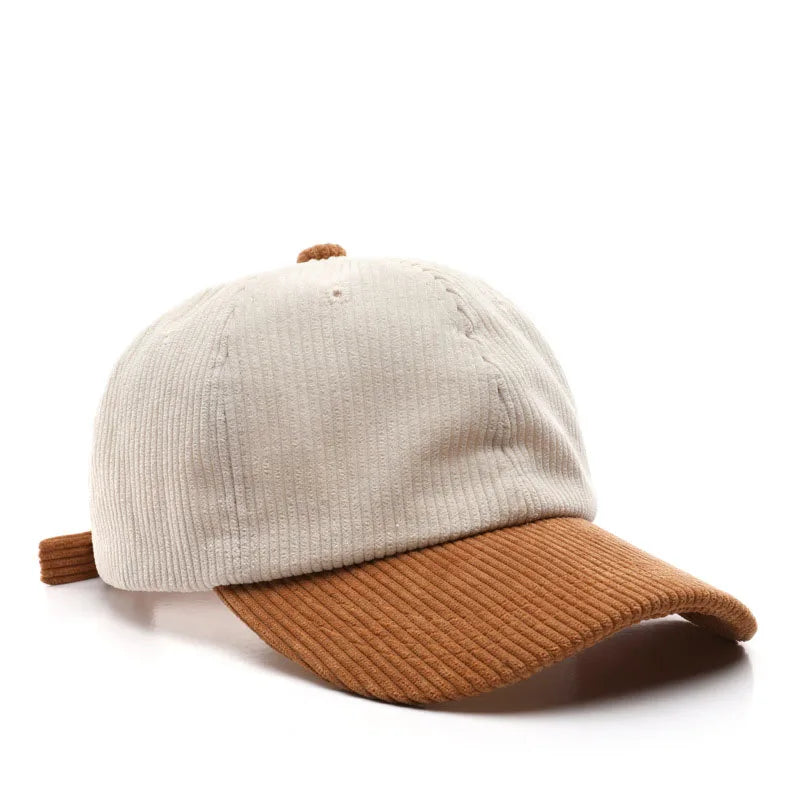 Spring Autumn Corduroy Baseball Caps 100% Cotton Solid Vintage Unisex Baseball Hat for Women Men Adjustable Outdoor Hip Hop Hats TEEK BeigeDyellowY