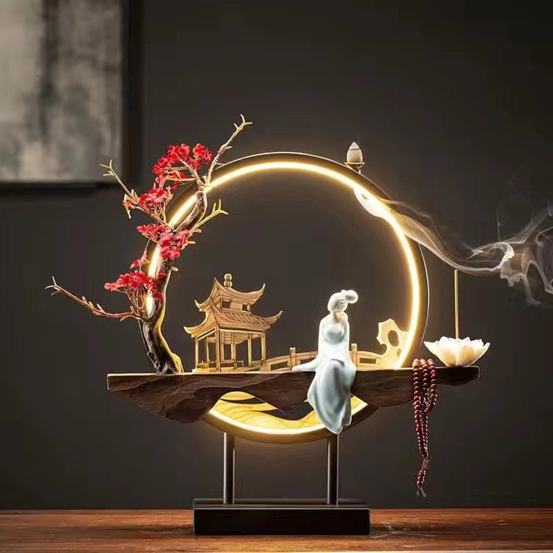 TEEK - Lady Flower Incense Burner Ceramic LED Decor HOME DECOR theteekdotcom R5SHU  