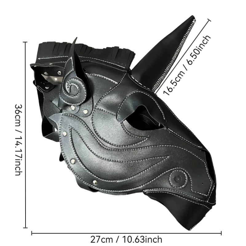TEEK - Steampunk Unicorn Horse Mask COSTUME theteekdotcom