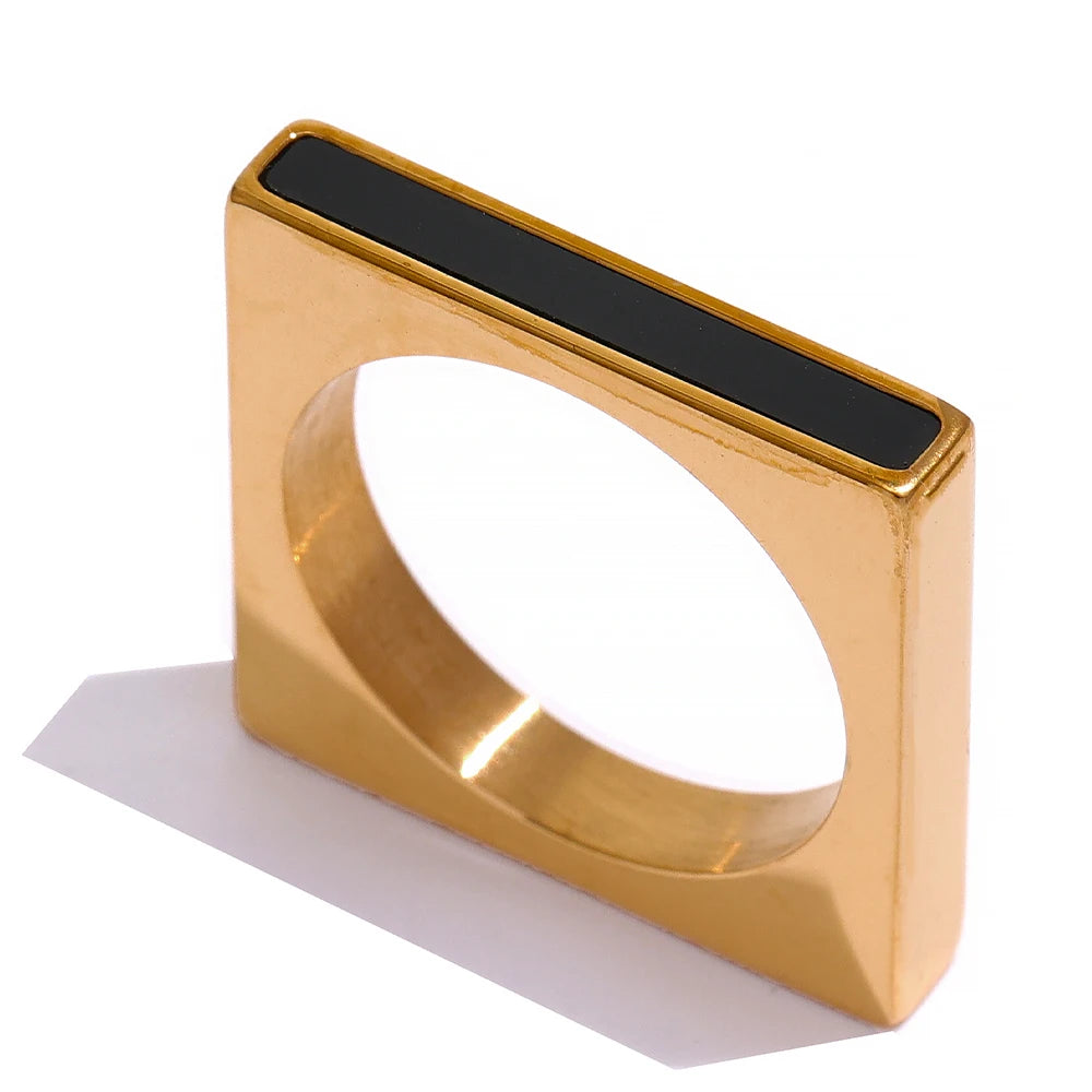 TEEK - Minimalist Geometric Square Stainless Steel Ring JEWELRY theteekdotcom 6  