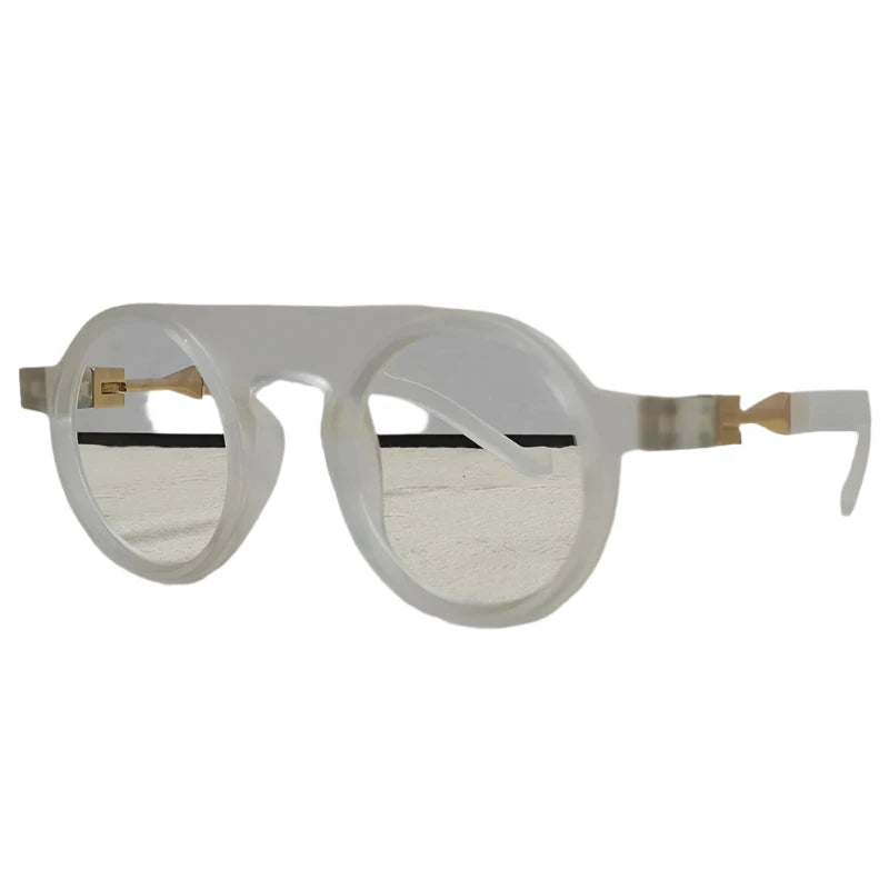 TEEK - Round Retro Deco Sunglasses EYEGLASSES theteekdotcom C9Transparent