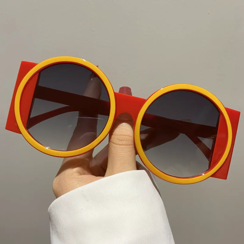 TEEK - Round Double Color Sunglasses EYEGLASSES theteekdotcom bright red  