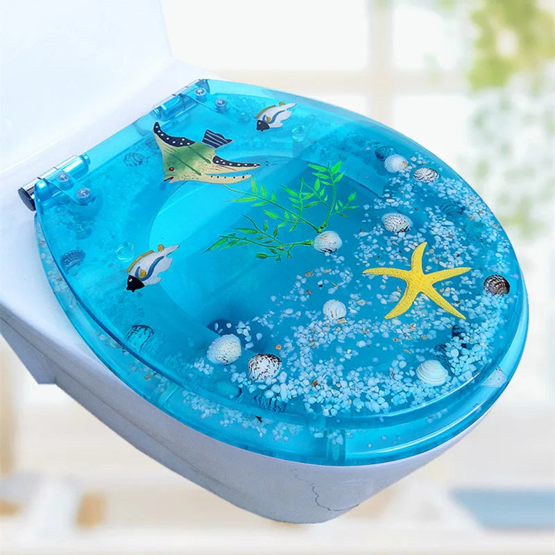 TEEK - Sea Resin Stainless Steel Toilet Seat Cover HOME DECOR theteekdotcom blue bream normal 