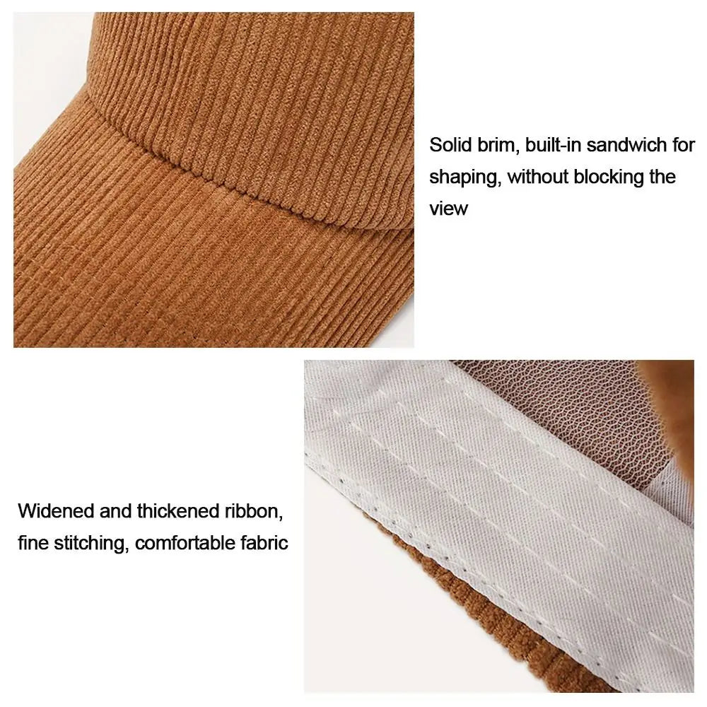 Outdoor Adjustable Hip Hop Spring Autumn Corduroy Baseball Cap Vintage Baseball Hat Women Men TEEK