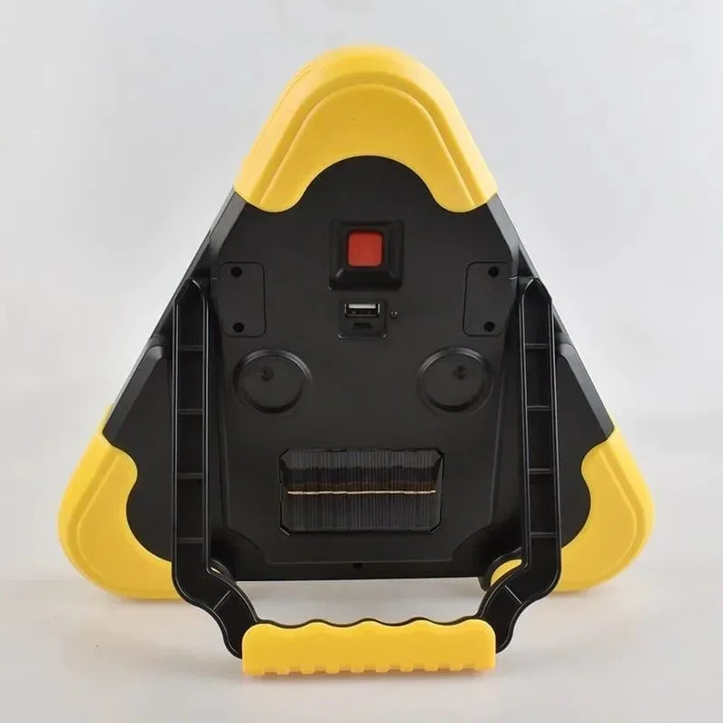 2-IN-1 Solar Emergency Triangular Roadside Warning Light Safety Emergency Breakdown Alarm Lamp Portable Flashing Light on Hand TEEK