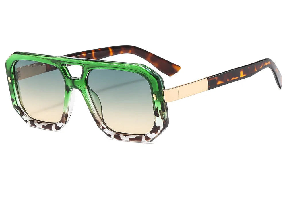 TEEK - Square Square Pilot Sunglasses EYEGLASSES theteekdotcom green