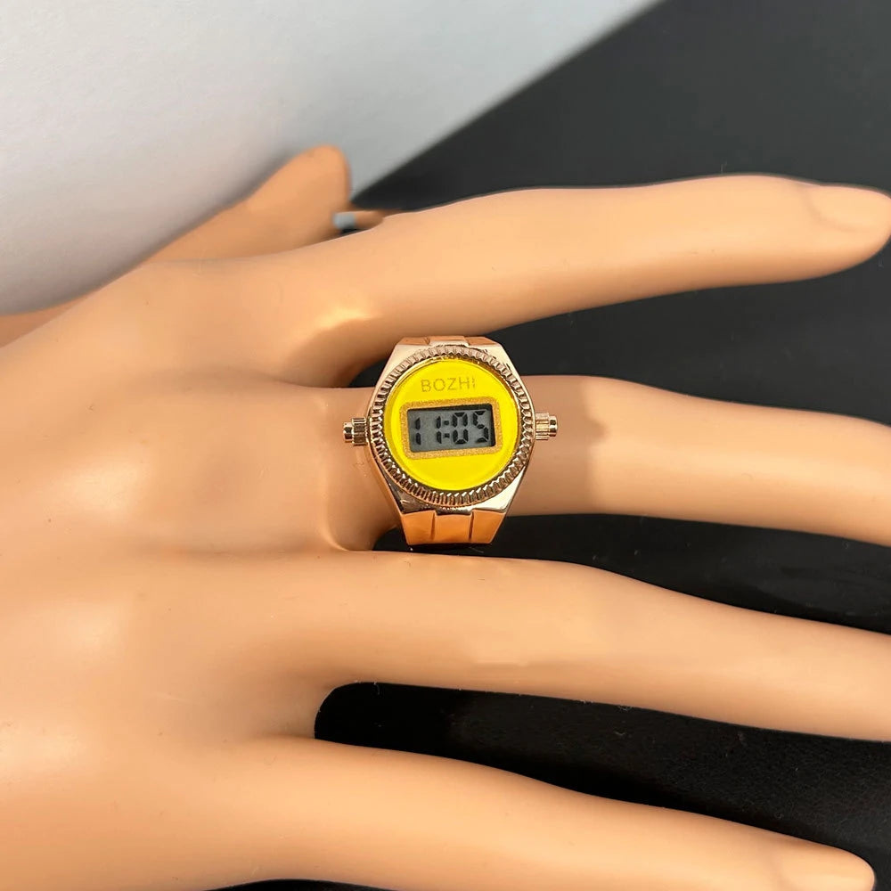TEEK - Mini Electronic Digital Watch Finger Rings WATCH theteekdotcom rose-yellow  