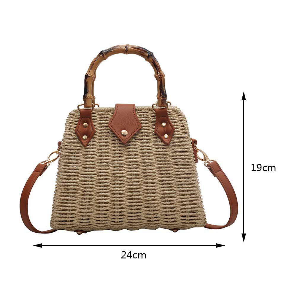 TEEK - Straw Basket Handbag BAG theteekdotcom Beige  