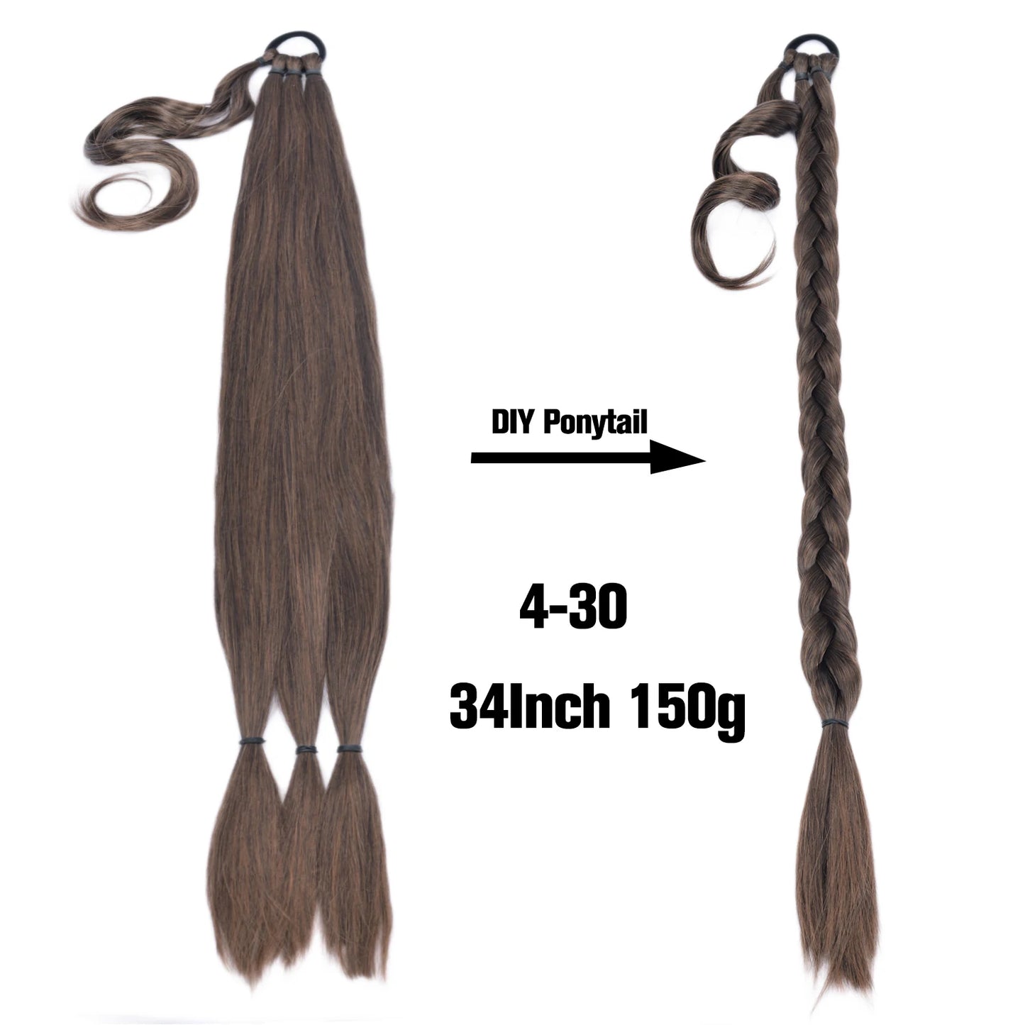 TEEK - 20 Inch Long Braided Synthetic PonytailHair Extension