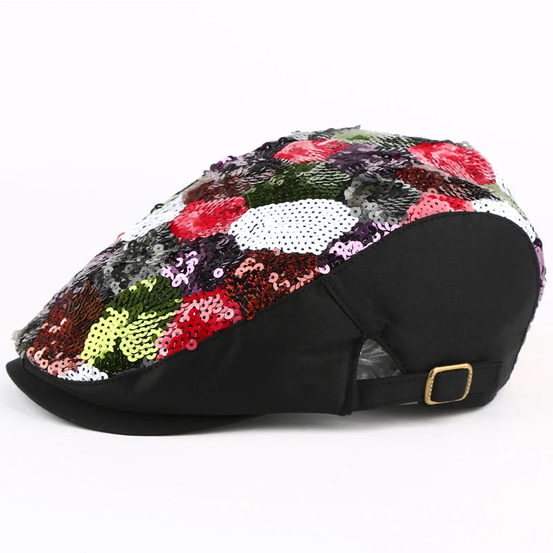 TEEK - Sequin Floral Beret Cap HAT theteekdotcom   