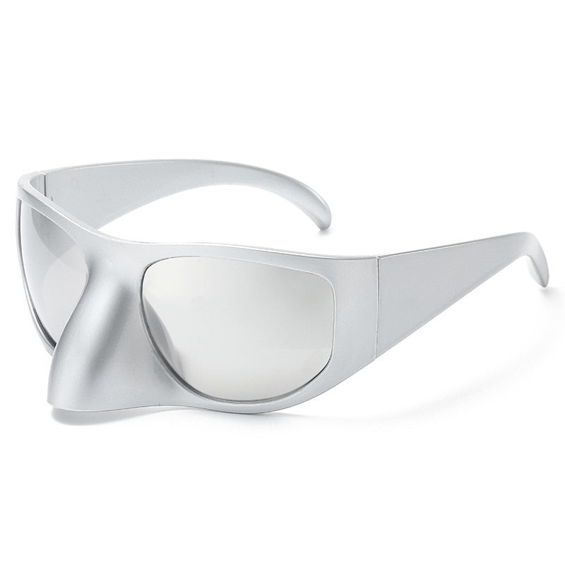 TEEK - Oversized Sleek Goggle Sunglasses EYEGLASSES theteekdotcom Silver  