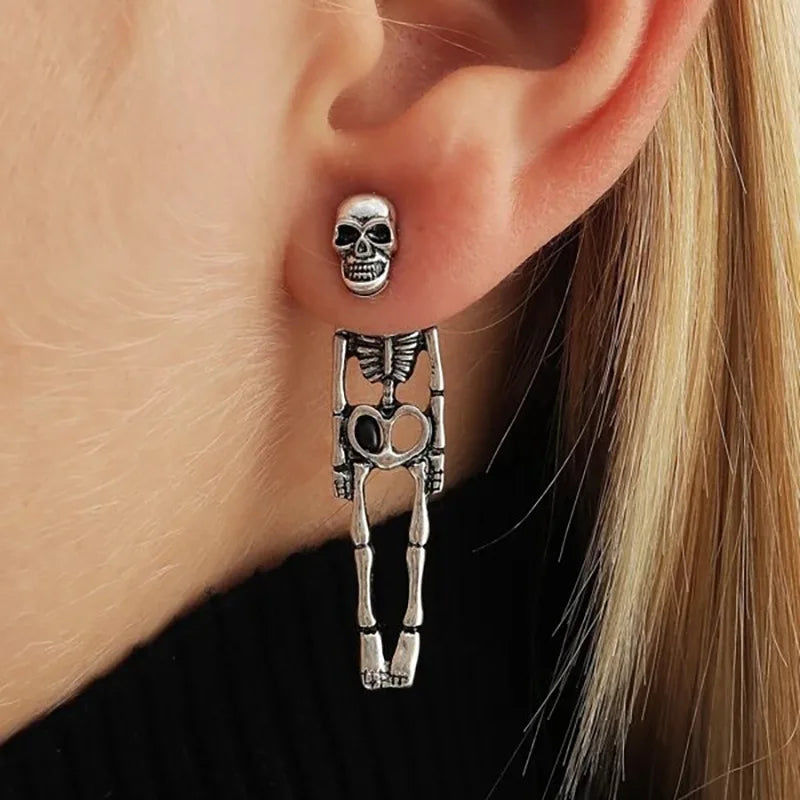 TEEK - Skull Skeleton Drop Earrings JEWELRY theteekdotcom ER23Y0678-2  