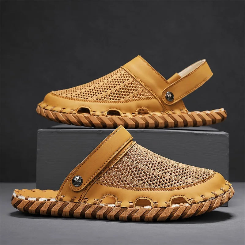 TEEK - Mens Mesh Front Outdoor Leather Sandals SHOES theteekdotcom   