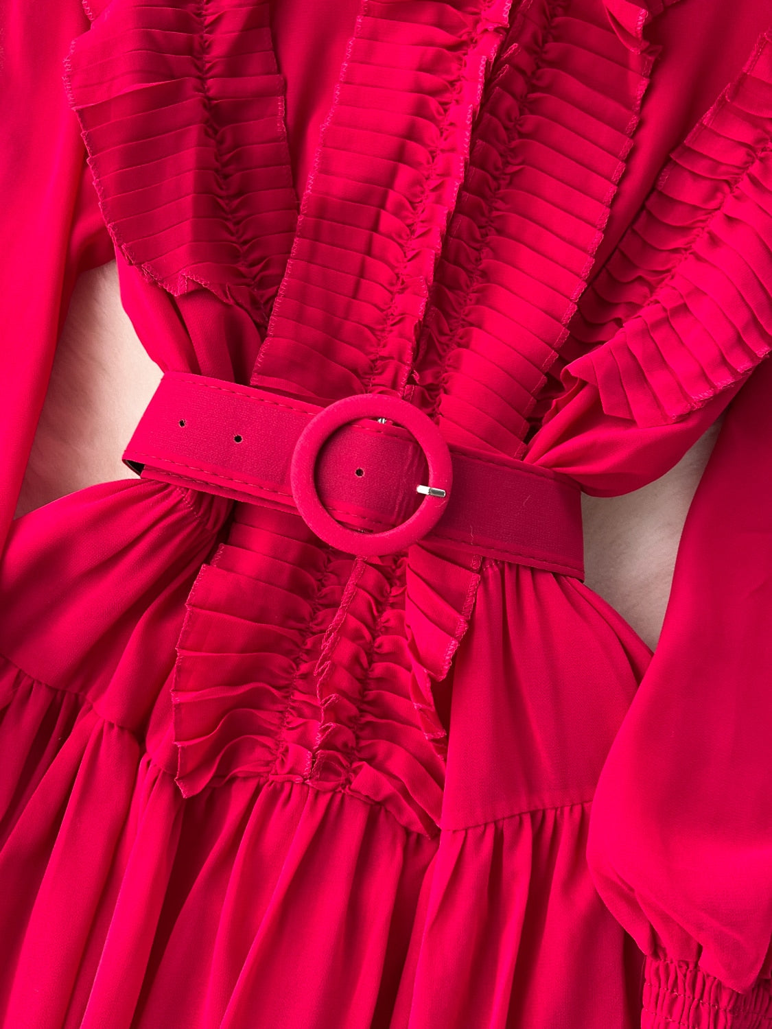 TEEK - Ruffle Vintage Lantern Sleeve Dress DRESS theteekdotcom   