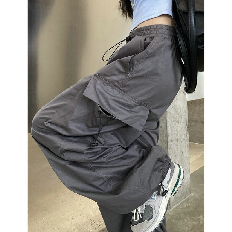 TEEK - Cargo Wide Leg Pocketed Trousers PANTS theteekdotcom   