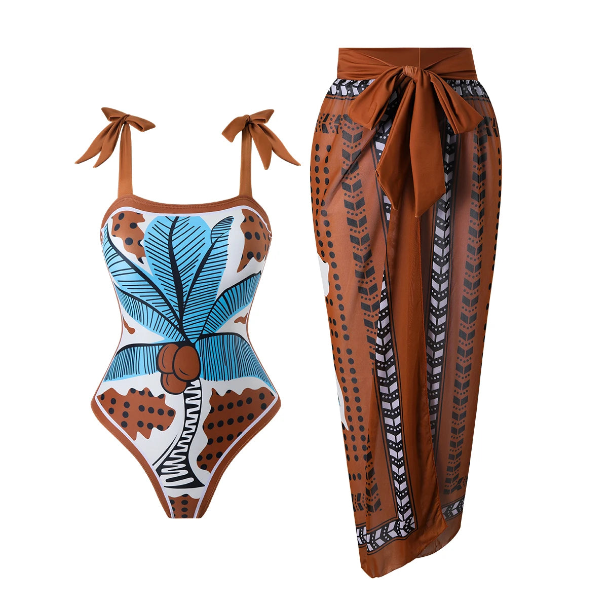 TEEK - Chocolate Slimming Swimsuit Set SWIMWEAR theteekdotcom S  