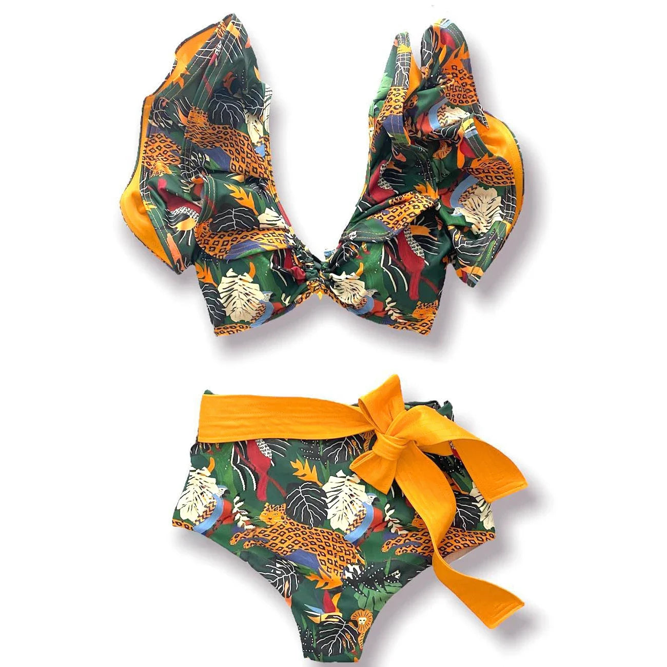 TEEK - Push-Up Padded Ruffles Belted Bandage Bikini SWIMWEAR theteekdotcom MO22057O1 XL 