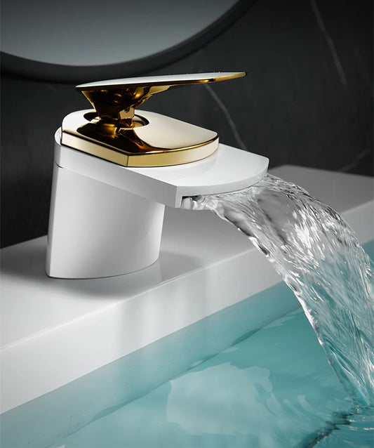 TEEK - Waterfall Bathroom Sink Single Holder Faucet