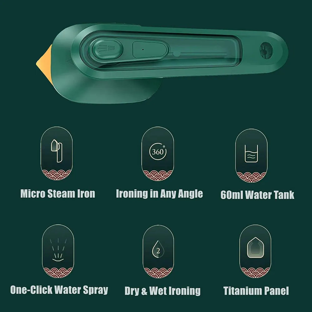 TEEK - Green Handheld Portable Mini Steam Iron HOME DECOR theteekdotcom   
