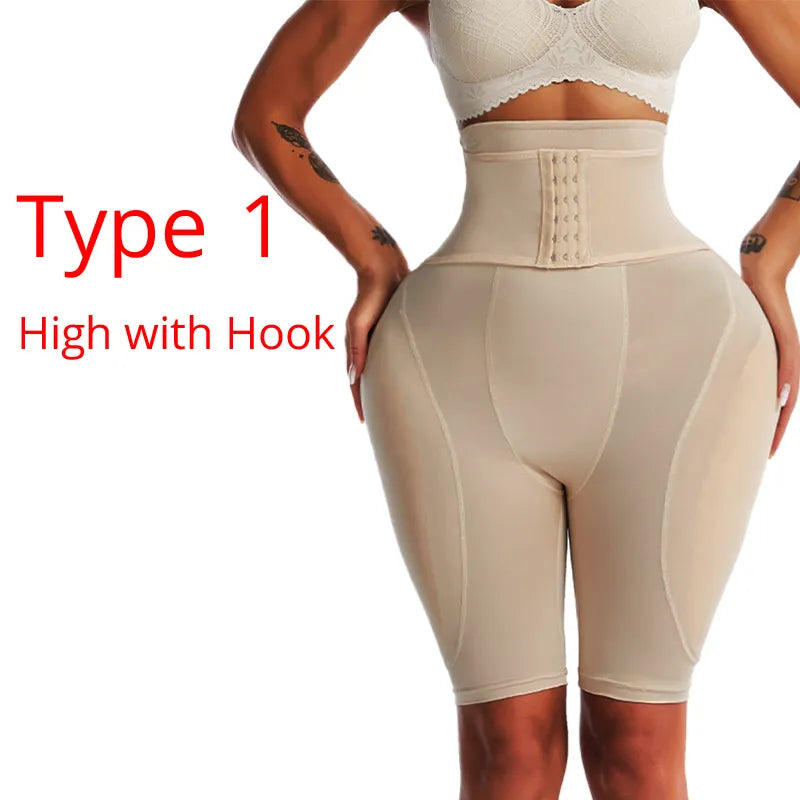 TEEK - High Waist Padded Buttock Hip Enhancer Shaper UNDERWEAR theteekdotcom apricot S 