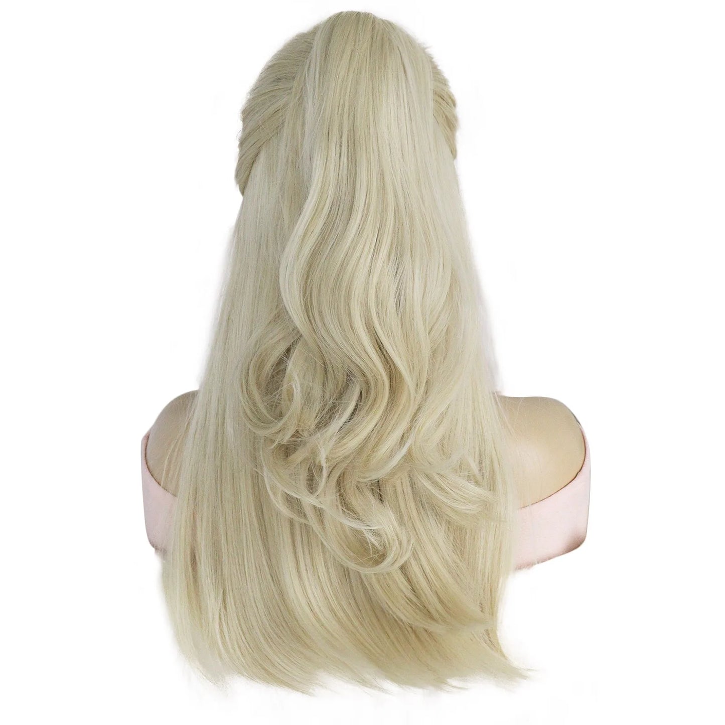 TEEK - 24inch Long Blonde Wavy Bang Bun Wig HAIR theteekdotcom   