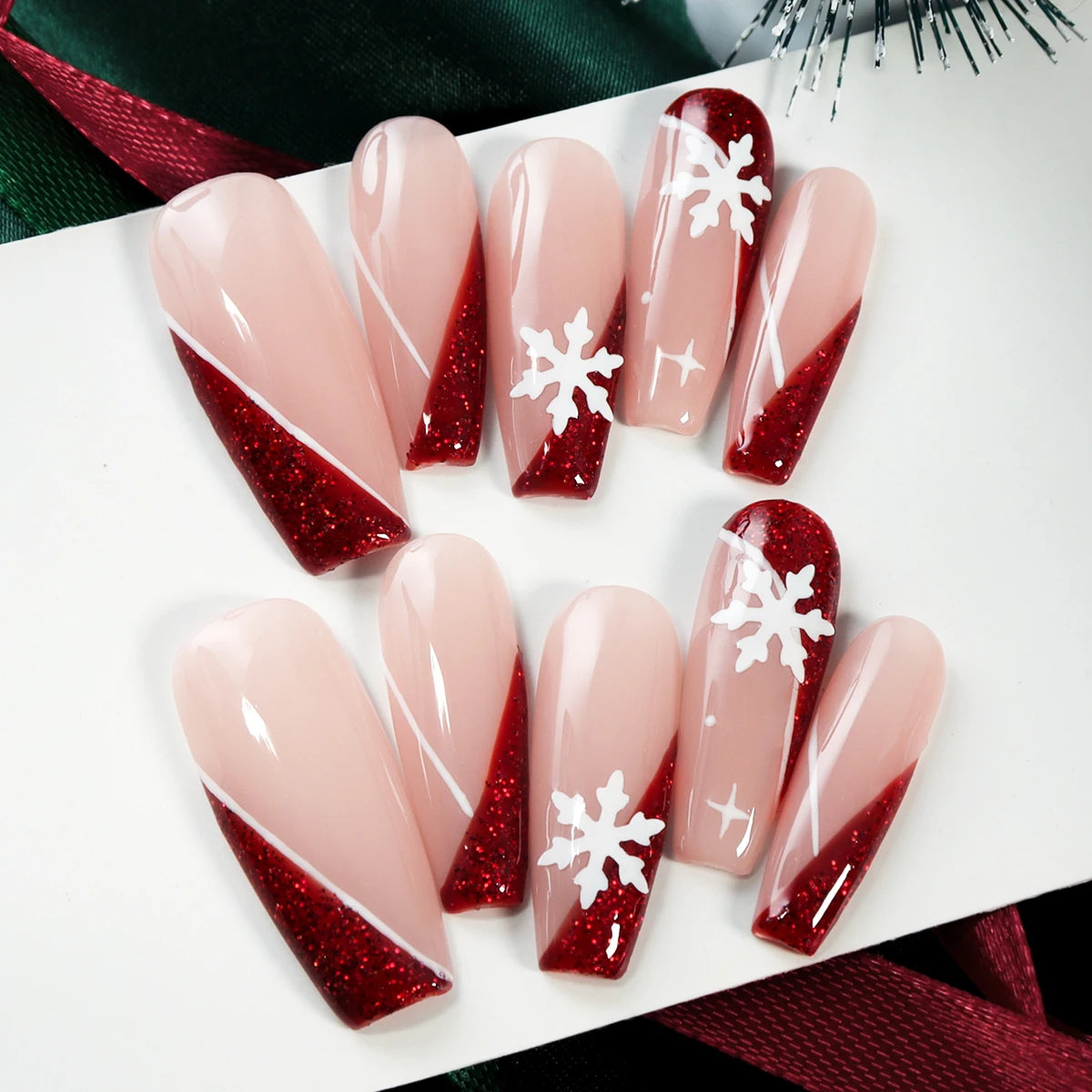 TEEK - 10pcs Pure Handmade 3D Press-On Nails NAIL ART theteekdotcom size-S(CT0010)  