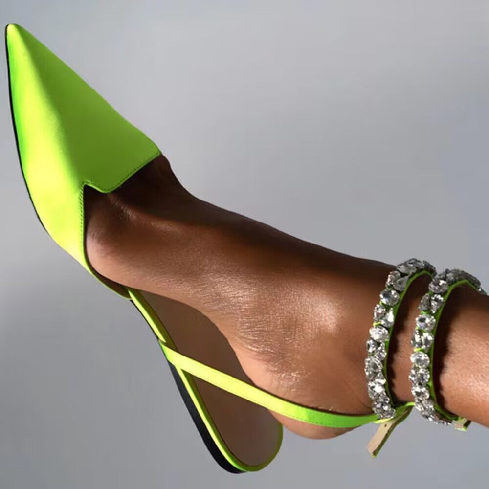 TEEK - Crystal Wrap Flat Sandals SHOES theteekdotcom Green 5.5 