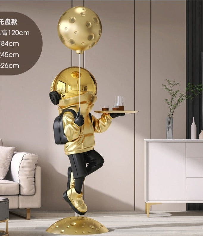 TEEK - Large Astronaut Floor Statue Lamp HOME DECOR theteekdotcom Gold balloons 80-120cm | 2ft 7.5in-3ft 11.25in 