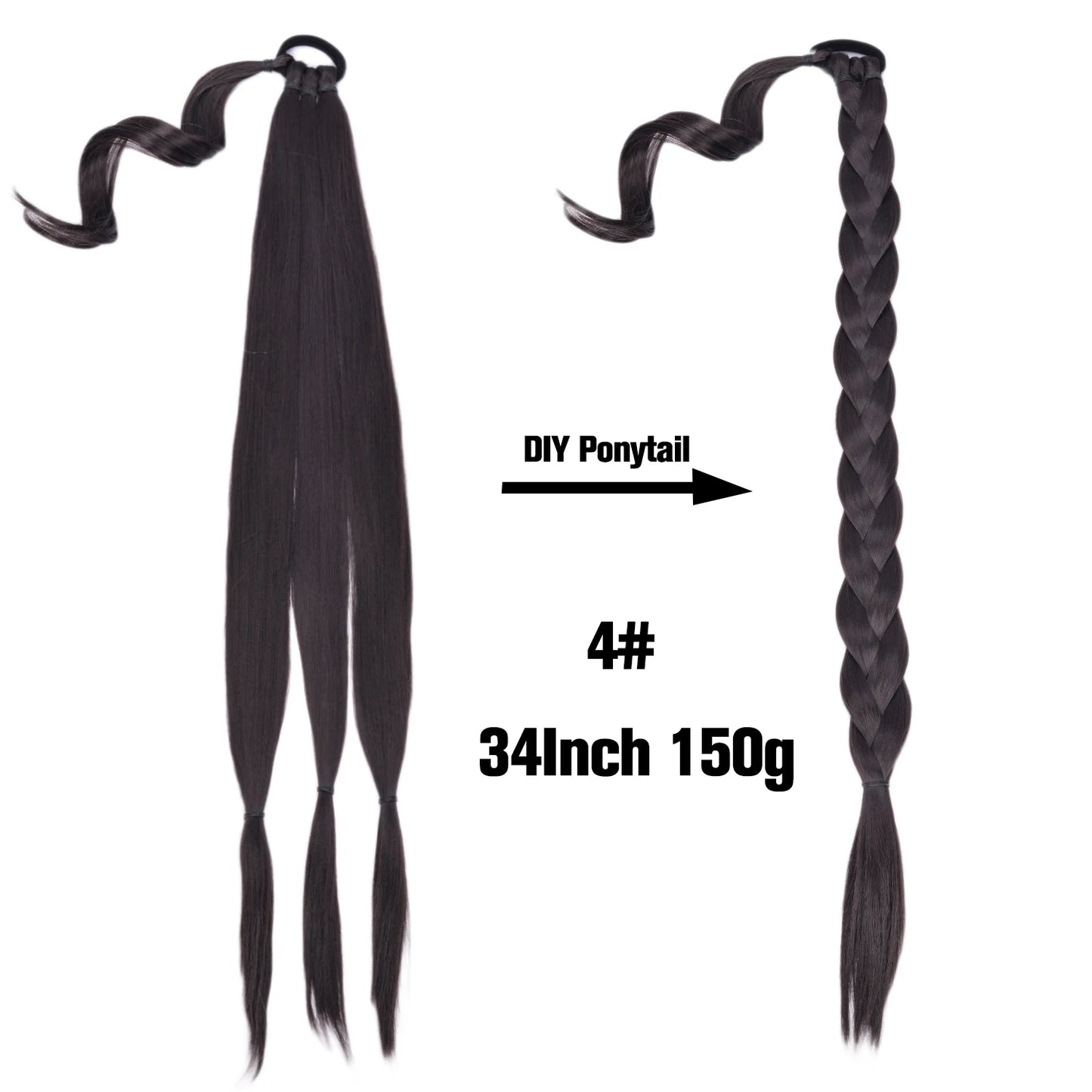 TEEK - 20 Inch Long Braided Synthetic PonytailHair Extension