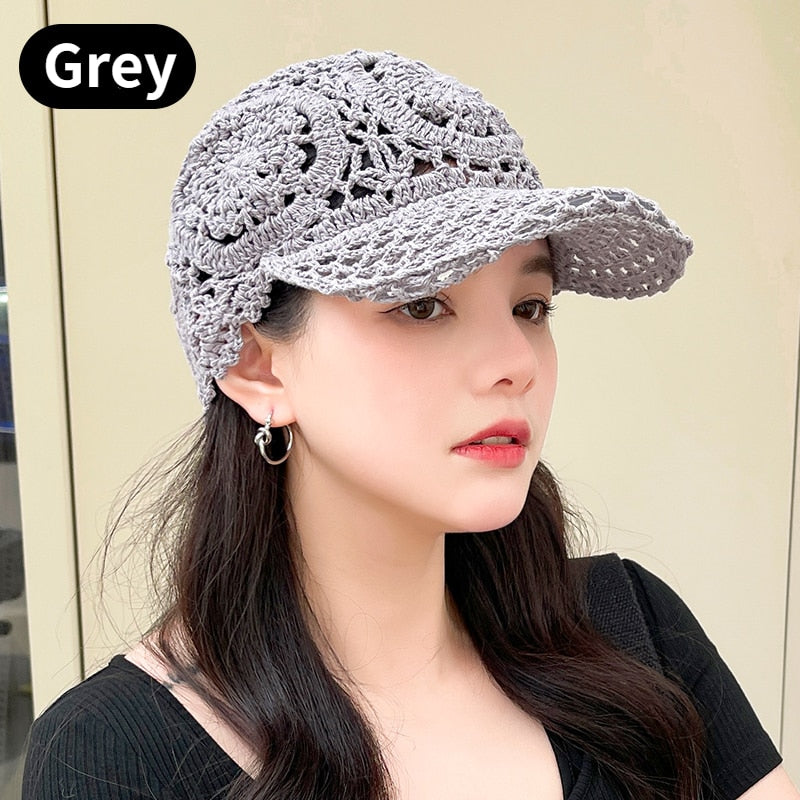 TEEK - Elegant Knitted Lace Hats HAT theteekdotcom Grey-hui se 55-60cm head circumference 