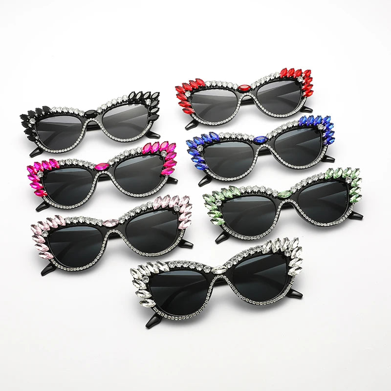 TEEK - Bejeweled Cat Eye Colorful Droplet Sunglasses EYEGLASSES theteekdotcom