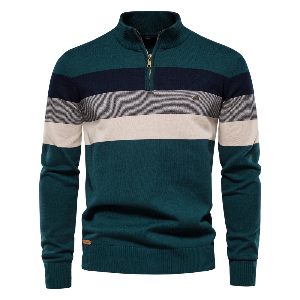 TEEK - Zipper Mock Neck Sweater TOPS theteekdotcom green Size S 55-65 kg 