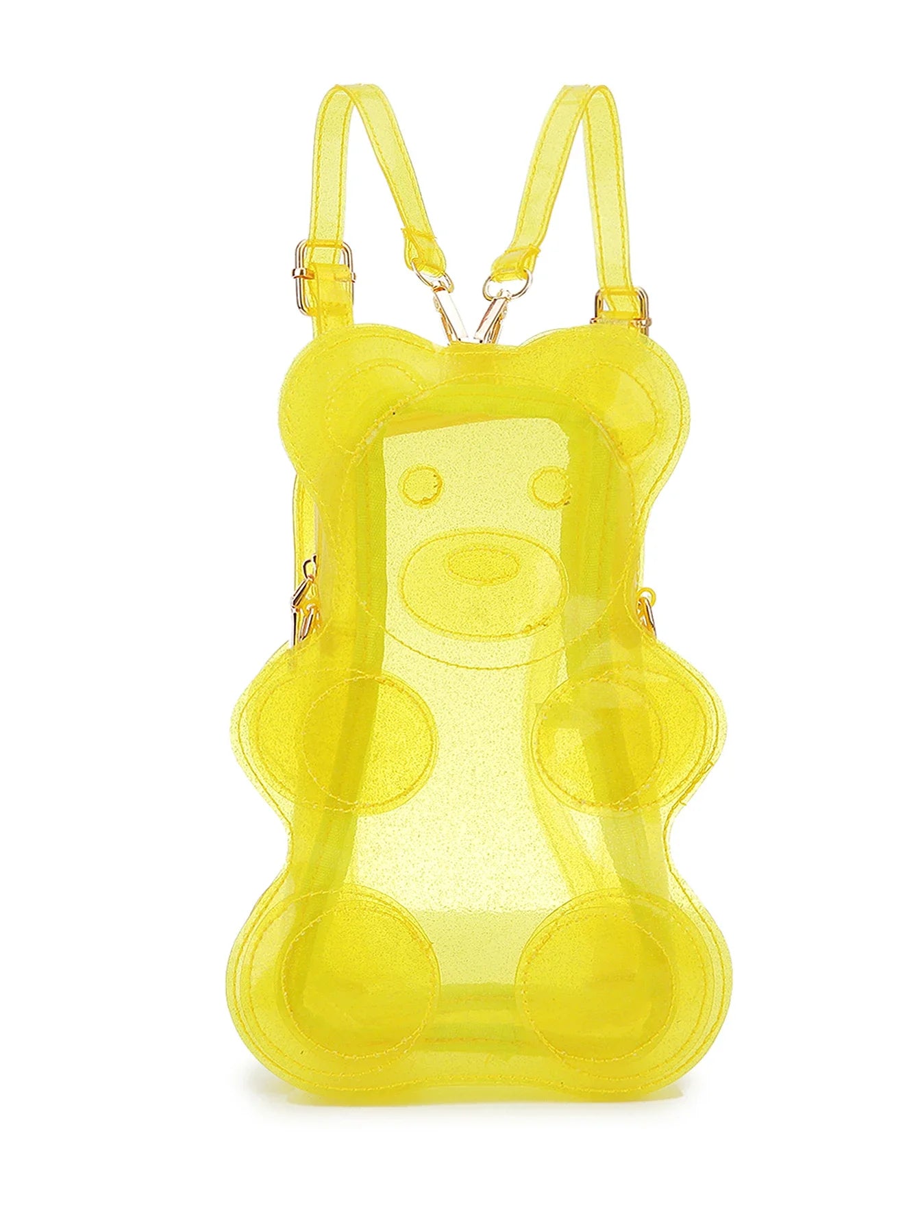 TEEK - Glitter Transparent Bear Mini Backpack BAG theteekdotcom Yellow