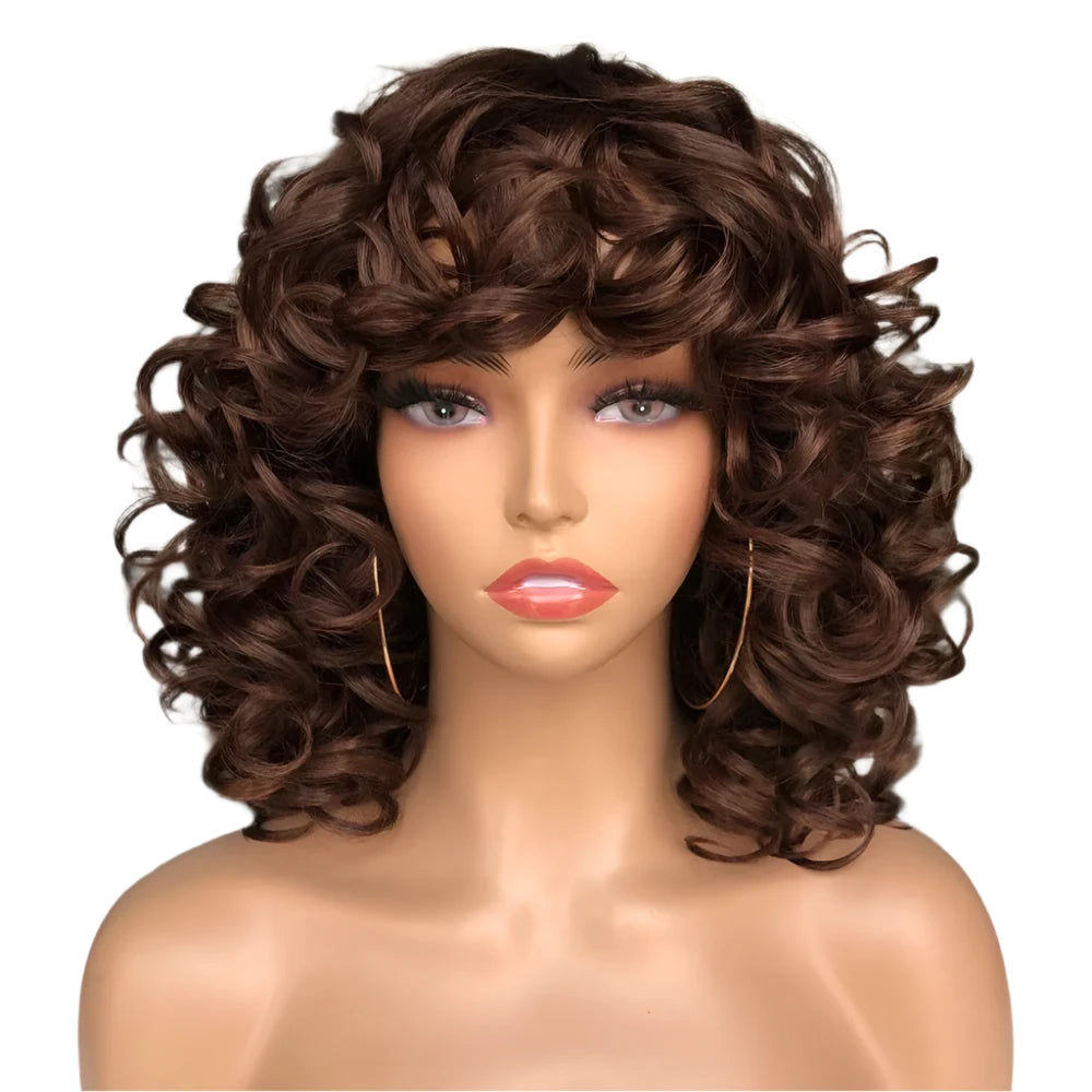 TEEK - Fluffy Short Hair Afro Bangs CurlyWig HAIR theteekdotcom M4P-30 14inches 