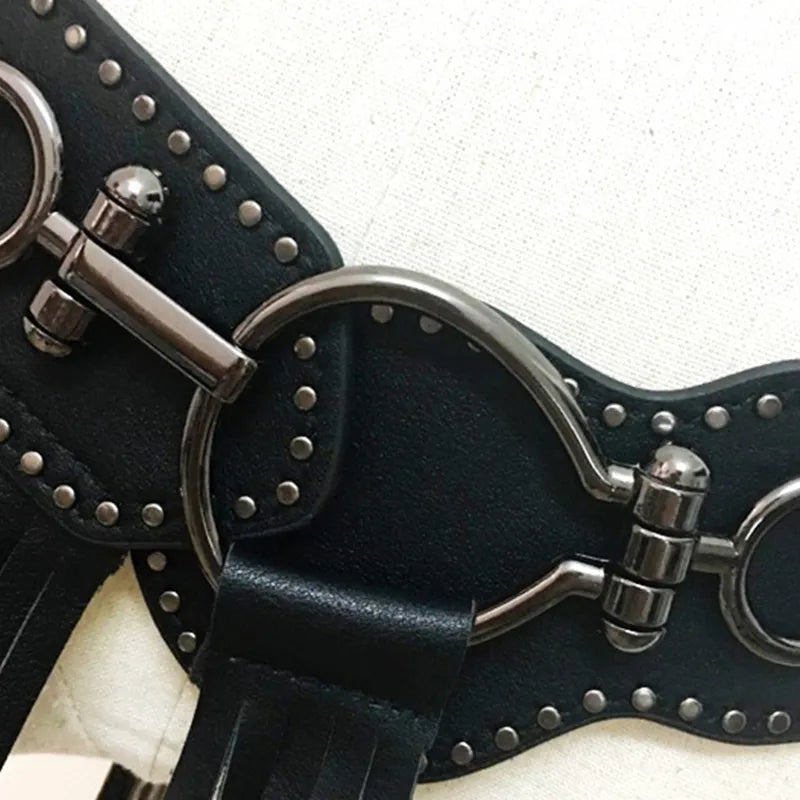 TEEK - Black Long Tassel Waist Chain Belt BELT theteekdotcom   