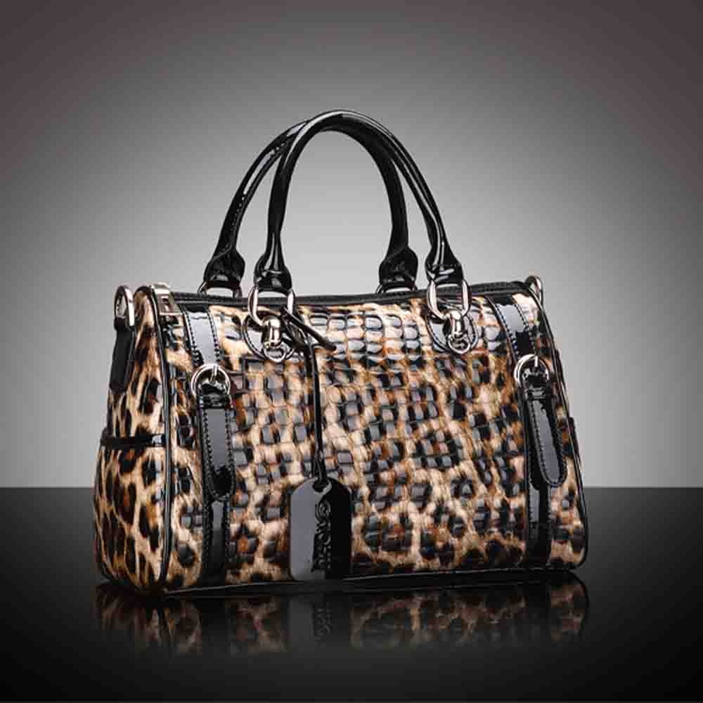 TEEK - Sleek Leopard Print Handbags BAG theteekdotcom Leopard print Zippered 32cm-15cm-21cm 