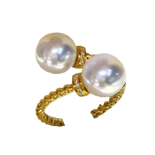 TEEK - Double Imitation Pearl Ring JEWELRY theteekdotcom   