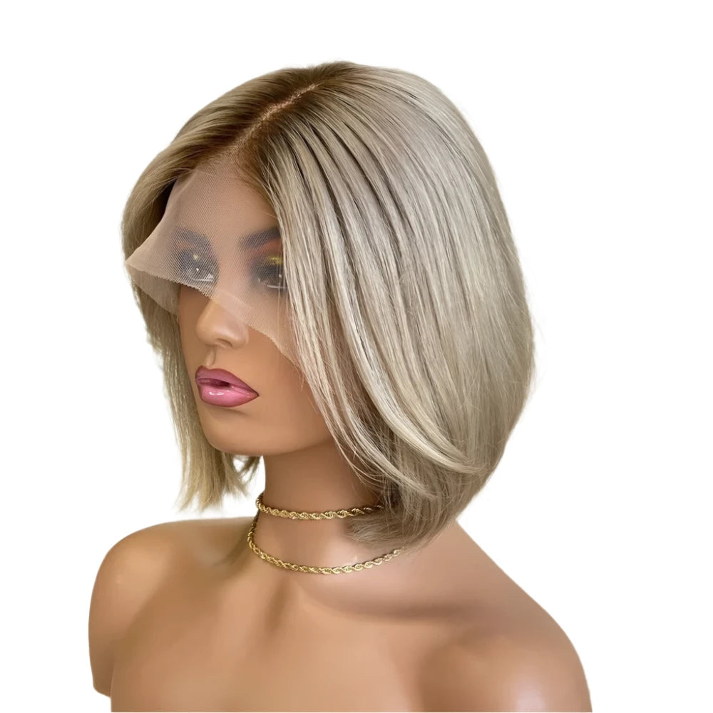 TEEK - Tracie Ombre Ash Blonde Brazilian Bob Wig HAIR theteekdotcom   