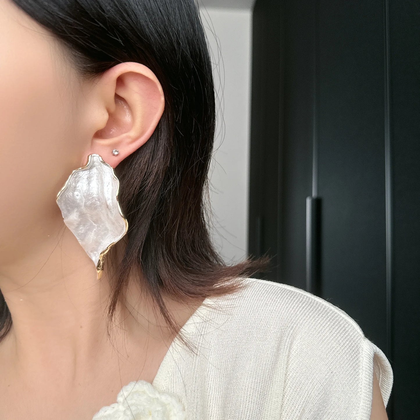 TEEK - Metal Glaze Leaves Earrings JEWELRY theteekdotcom